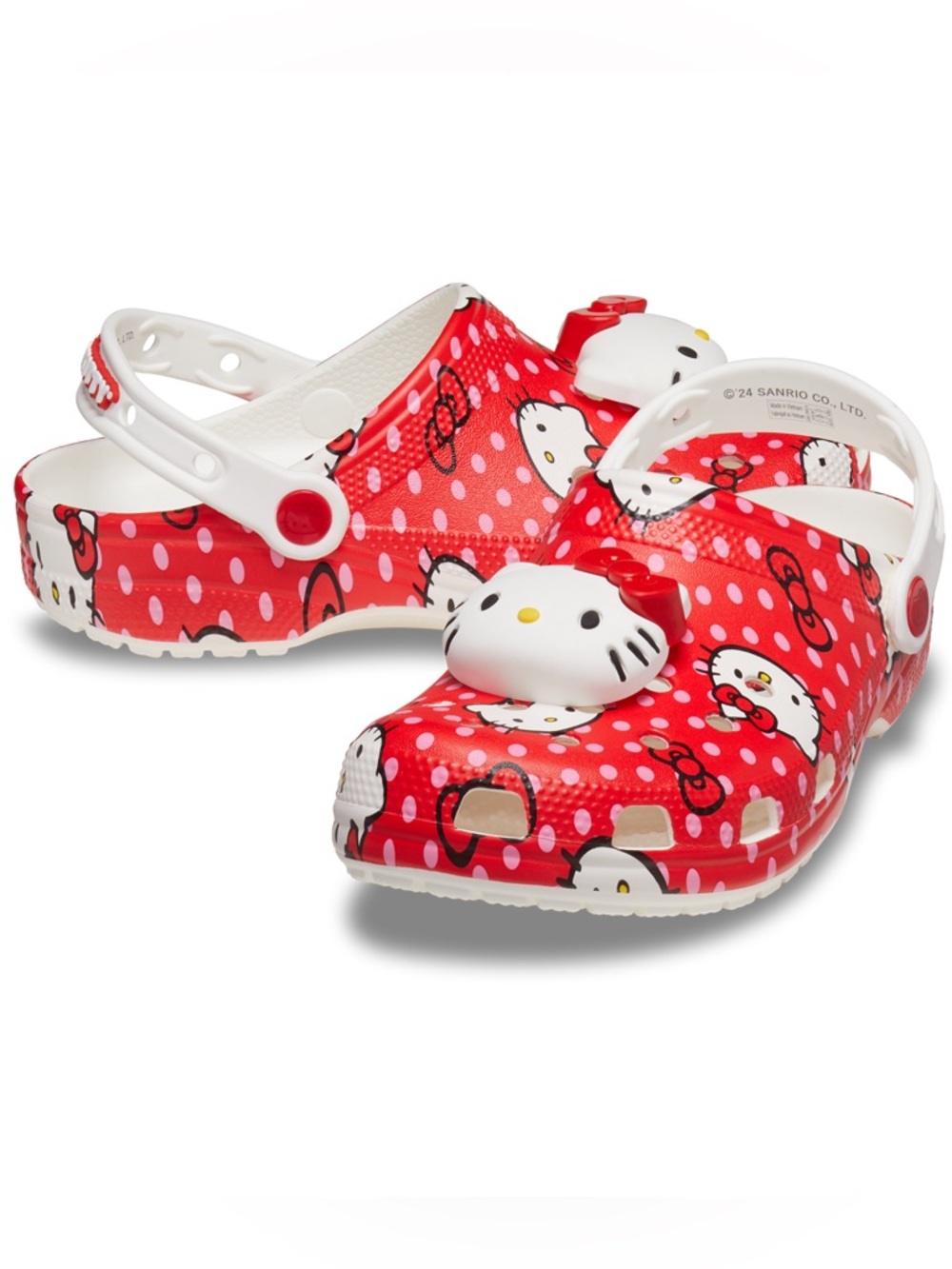 Hello Kitty Red and White Polka Dot Slip-On Clogs